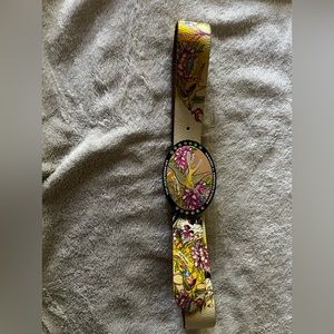 Ed Hardy leather belt/buckle 1 1/2 inches wide 40 inches long Like New Condition